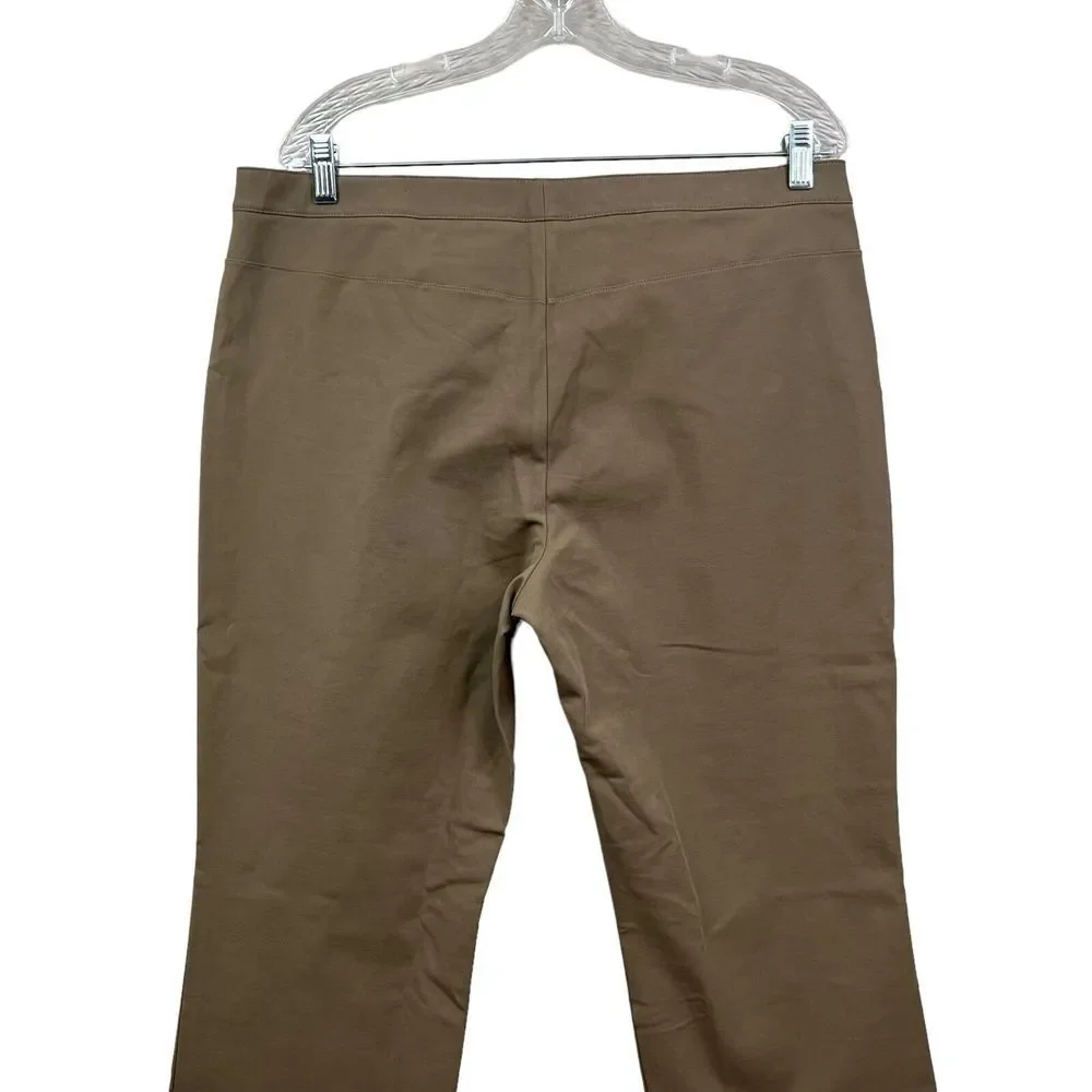 Theory Womens Crop Pants Stretch Straight Flat Front Slash Pockets Taupe Sz 12* - Picture 6 of 6